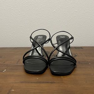 BP strap black leather sandal high heel size 9